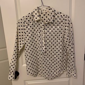 J Crew polka dot classic shirt